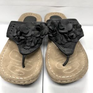 I Love Comfort Memo Tech black wedge, sandals, Vegan shoes. SIZE 6.5, Bin#1